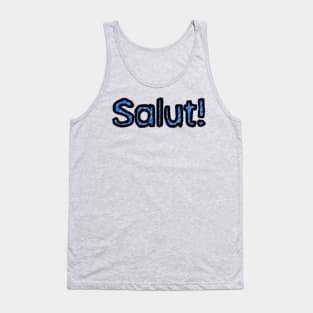 Hello in French - (Blue) Tank Top